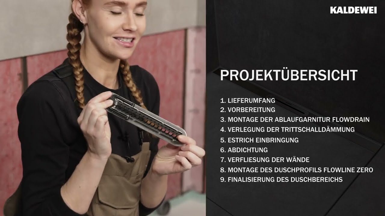 Kaldewei Flowdrain Flowline ZERO Montagevideo