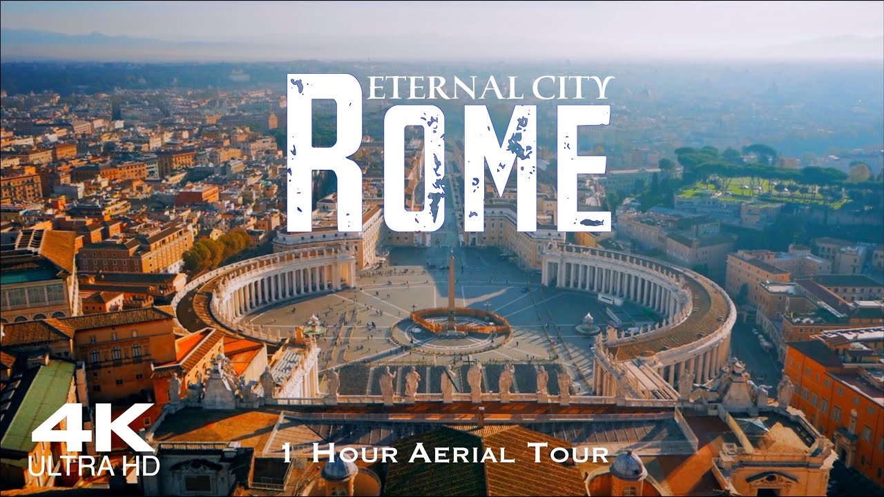 [4K] ROME 🇮🇹 ROMA | 1 Hour Drone Aerial Relaxation | Lazio Vatican Italy Italia