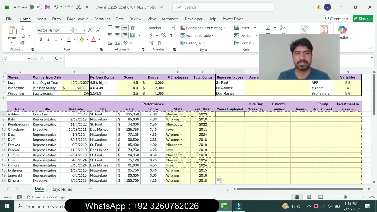 Exp25_Excel_Ch07_ML2_Employees | Excel Chapter 07 Mid Level 2 Employees | Excel Ch07 ML2 Employees