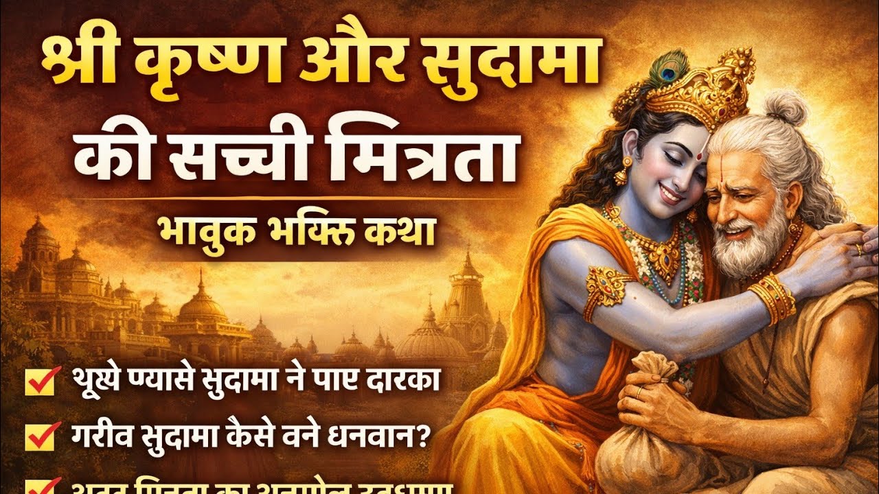श्री कृष्ण और सुदामा की सच्ची मित्रता | Krishna Sudama Story in Hindi | भावुक भक्ति कथा