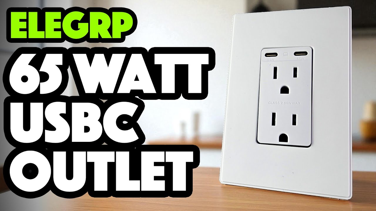 Elegrp 65W USB-C Outlet for powering laptops, phones and tablets without at charger