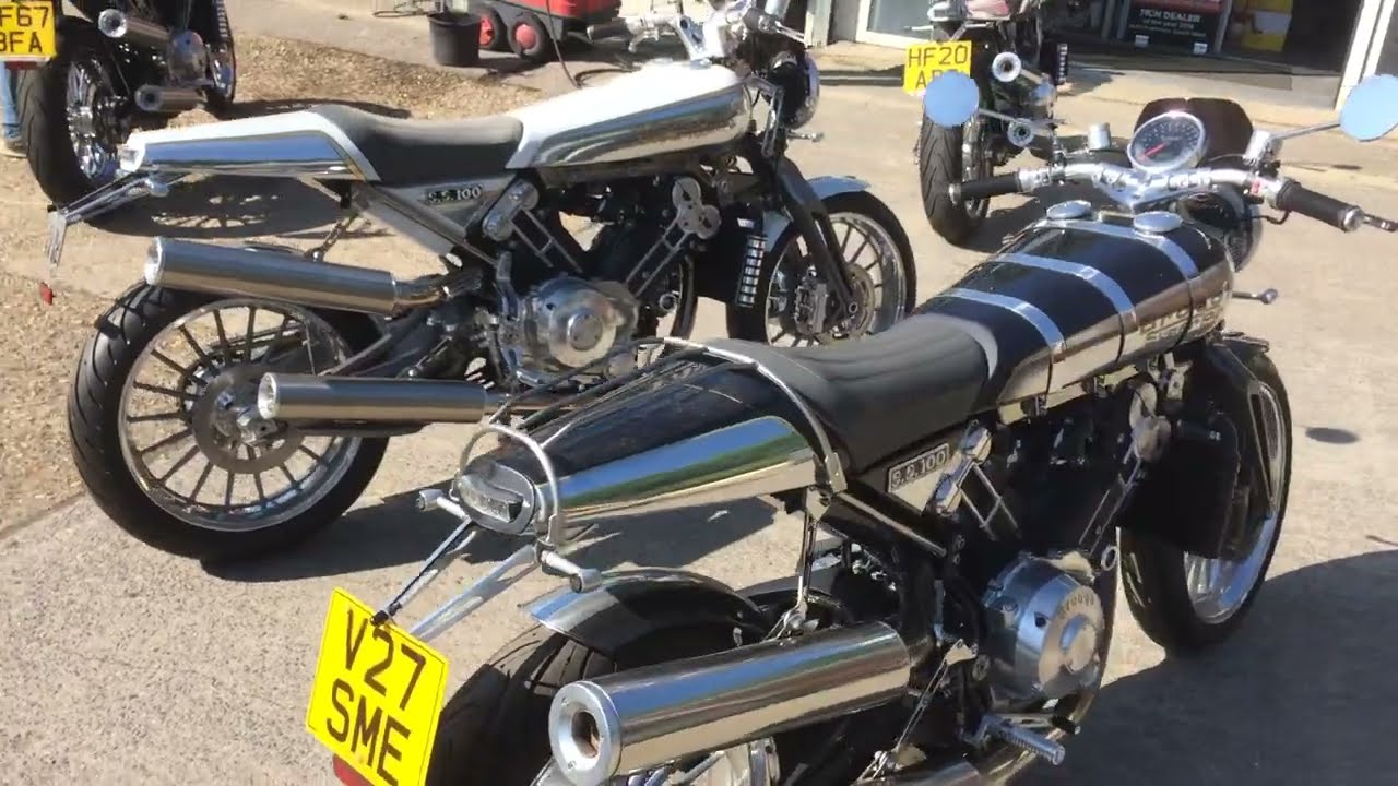 Brough Superior SS100 Factory Works Special & Titanium Colours Sparkling in the Sun
