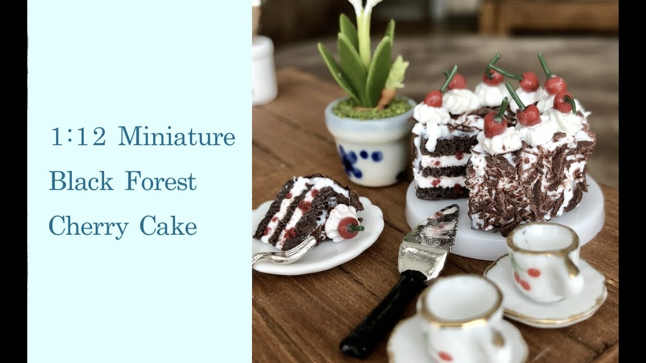 1:12 Miniature Black Forest Cherry Cake (Schwarzwald Torte)