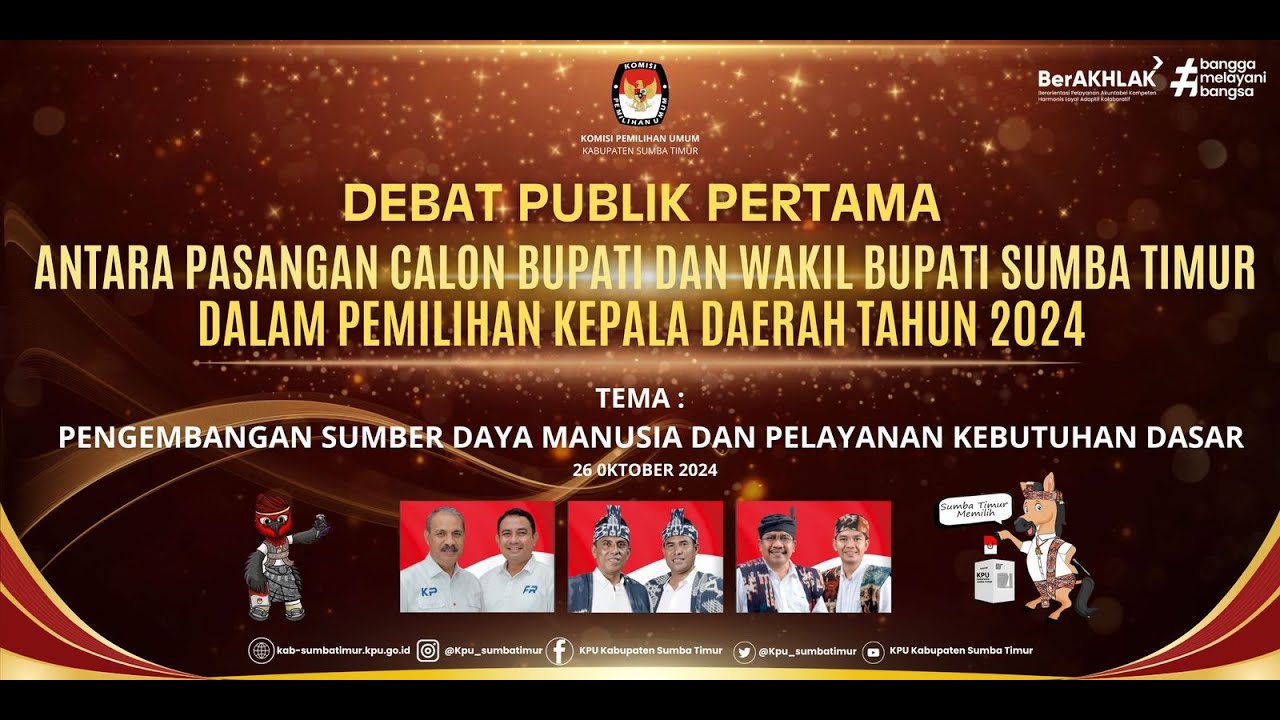 DEBAT PUBLIK PERTAMA ANTARA PASANGAN CALON BUPATI DAN WAKIL BUPATI SUMBA TIMUR 2024