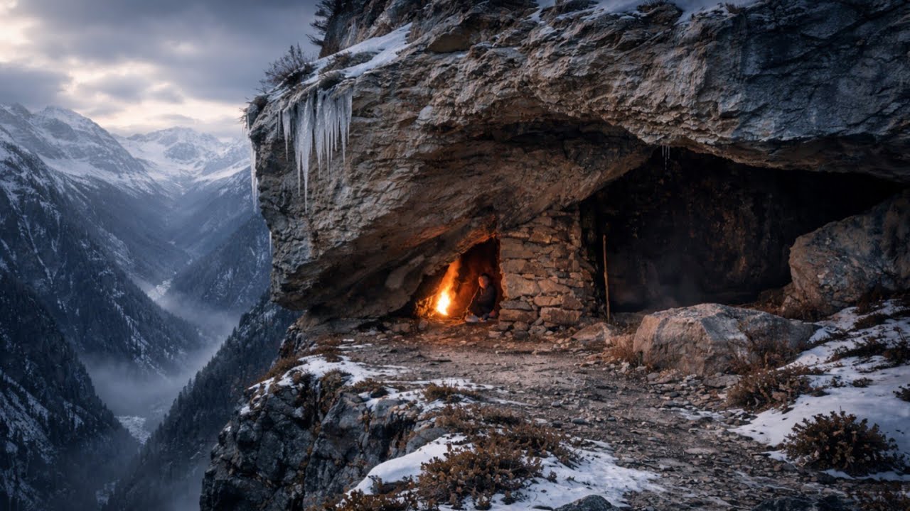 Building a Survival Shelter in a Rocky Mountain Cave
