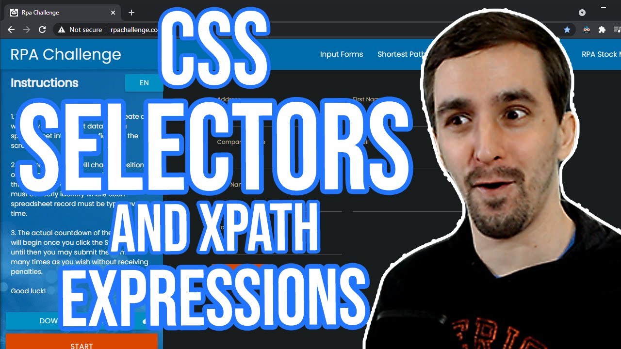 RPAChallenge.com в Blue Prism с использованием селекторов CSS и выражений XPath