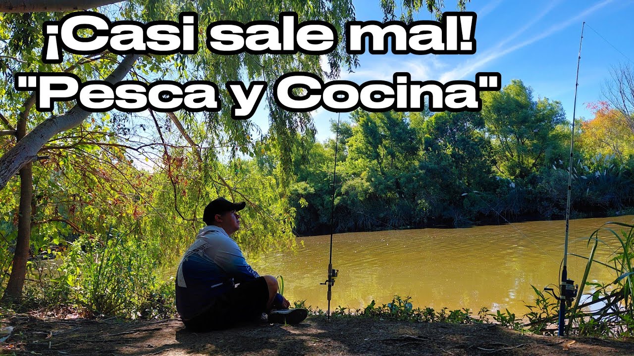 PESCANDO mi propio ALIMENTO.. ¡CASI TERMINA MAL! | PESCA y COCINA al lado del arroyo