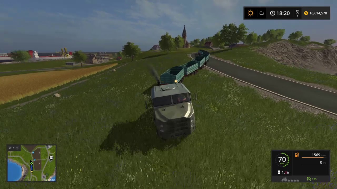 Farming Simulator 17 road train loooong