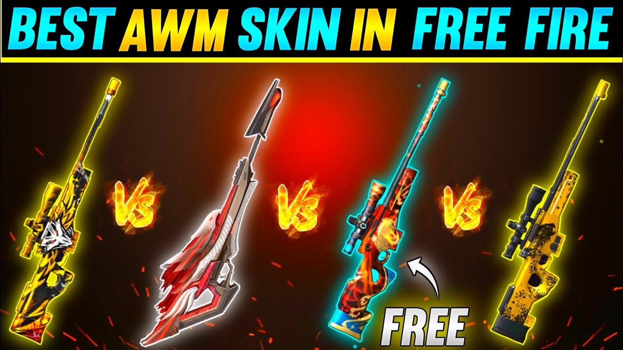 BEST AWM SKIN IN FREE FIRE | TOP 5 BEST AWM SKIN | AWN FREE SKIN GAMEPLAY | FREE FIRE NEW EVENT
