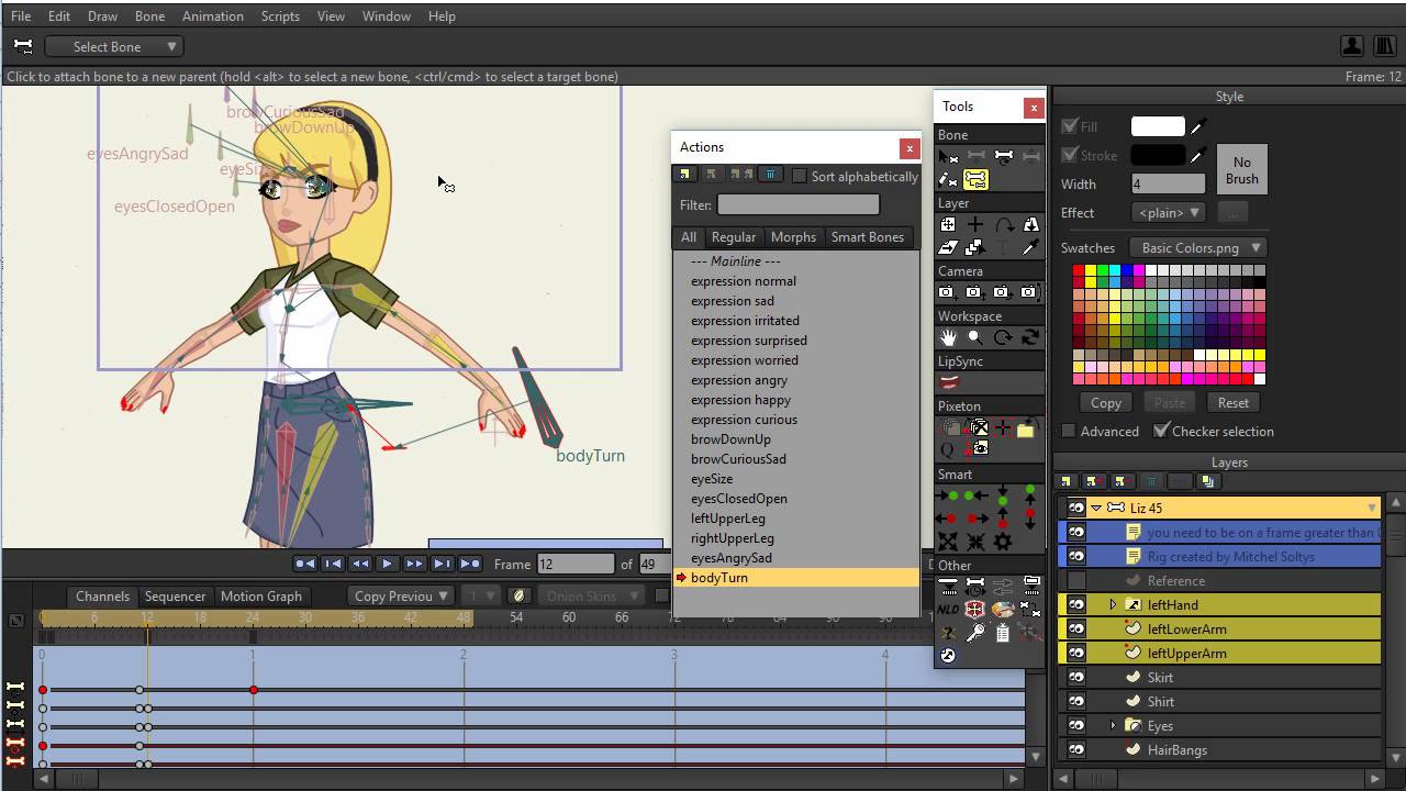Head and Body Turns - Quick Body And Head Turns for Anime Studio Pro Characters