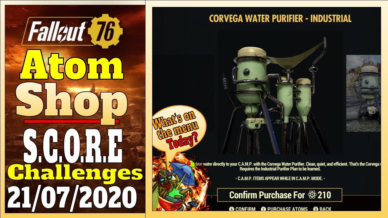 Fallout 76 Atomic Shop Offers | Corvega Industrial Water Purifier & Easy SCORE!