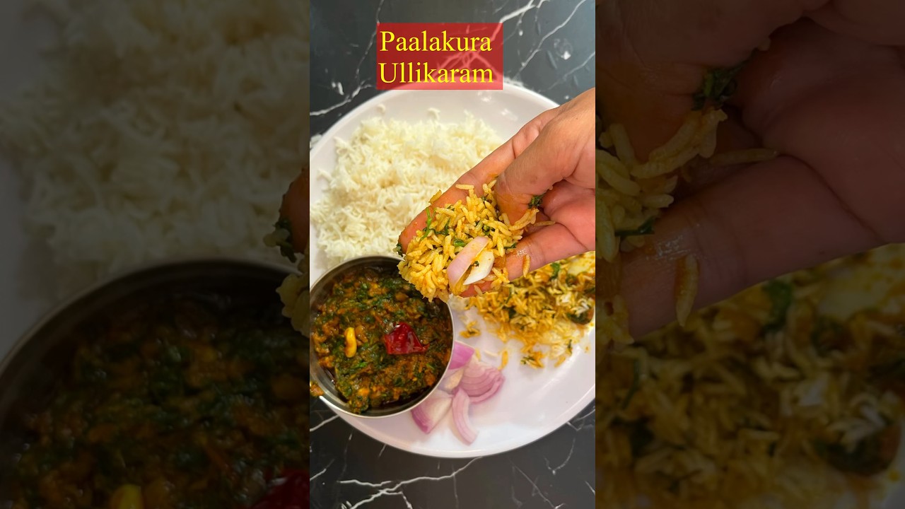 Spinach and onion curry😋👌 #youtubeshorts #ytshorts #palakura #spinach #trending #viral #shorts