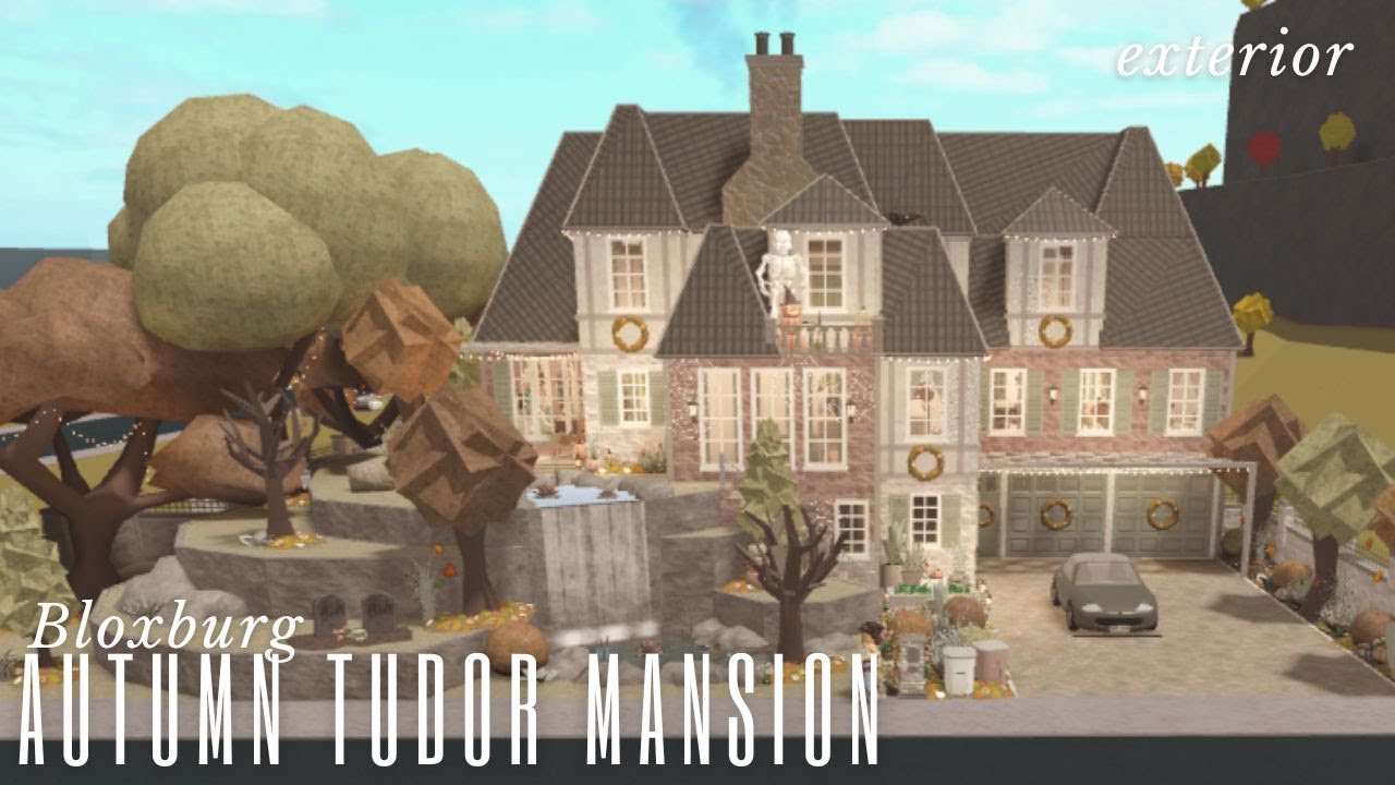 Autumn Tudor Mansion 238k exterior - bloxburg speed build