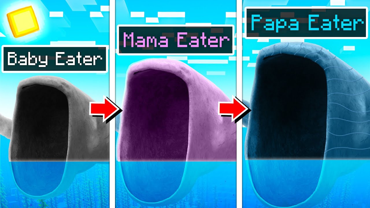 Becoming SEA EATER FAMILY in Minecraft!