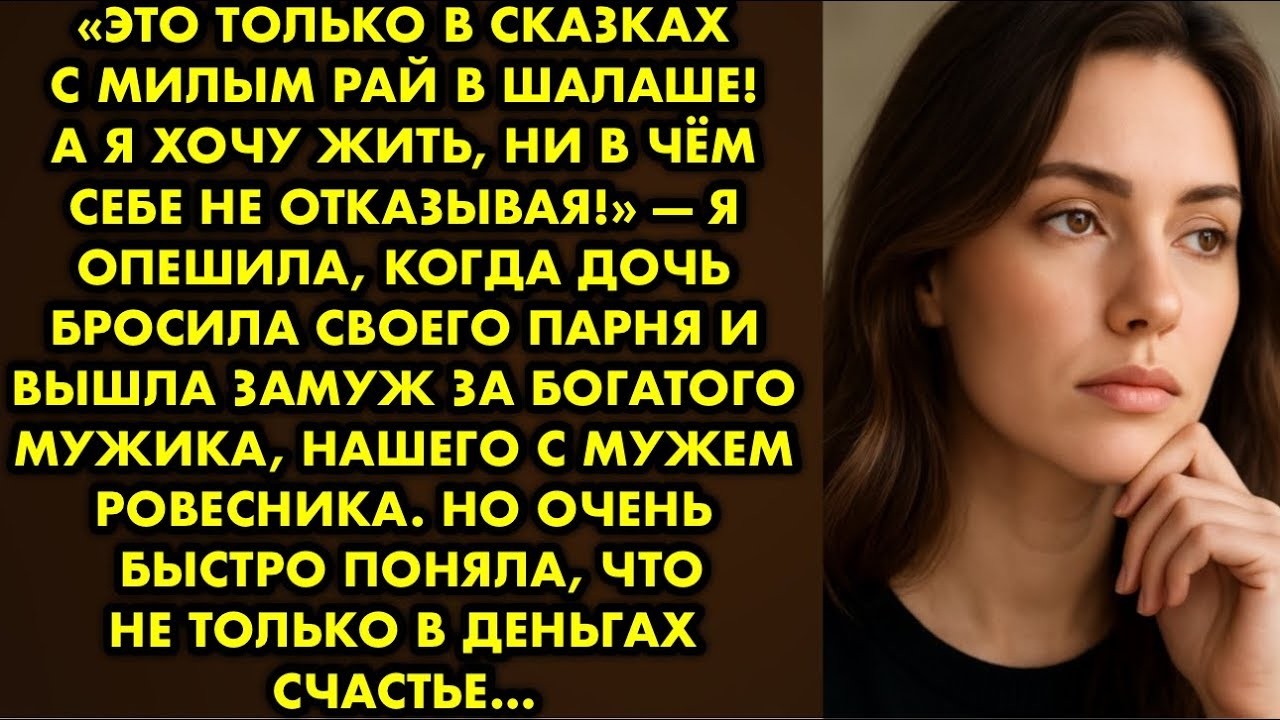 «Это только в сказках с милым рай в шалаше! А я хочу жить, ни в чём себе не отказывая!» — я опешила