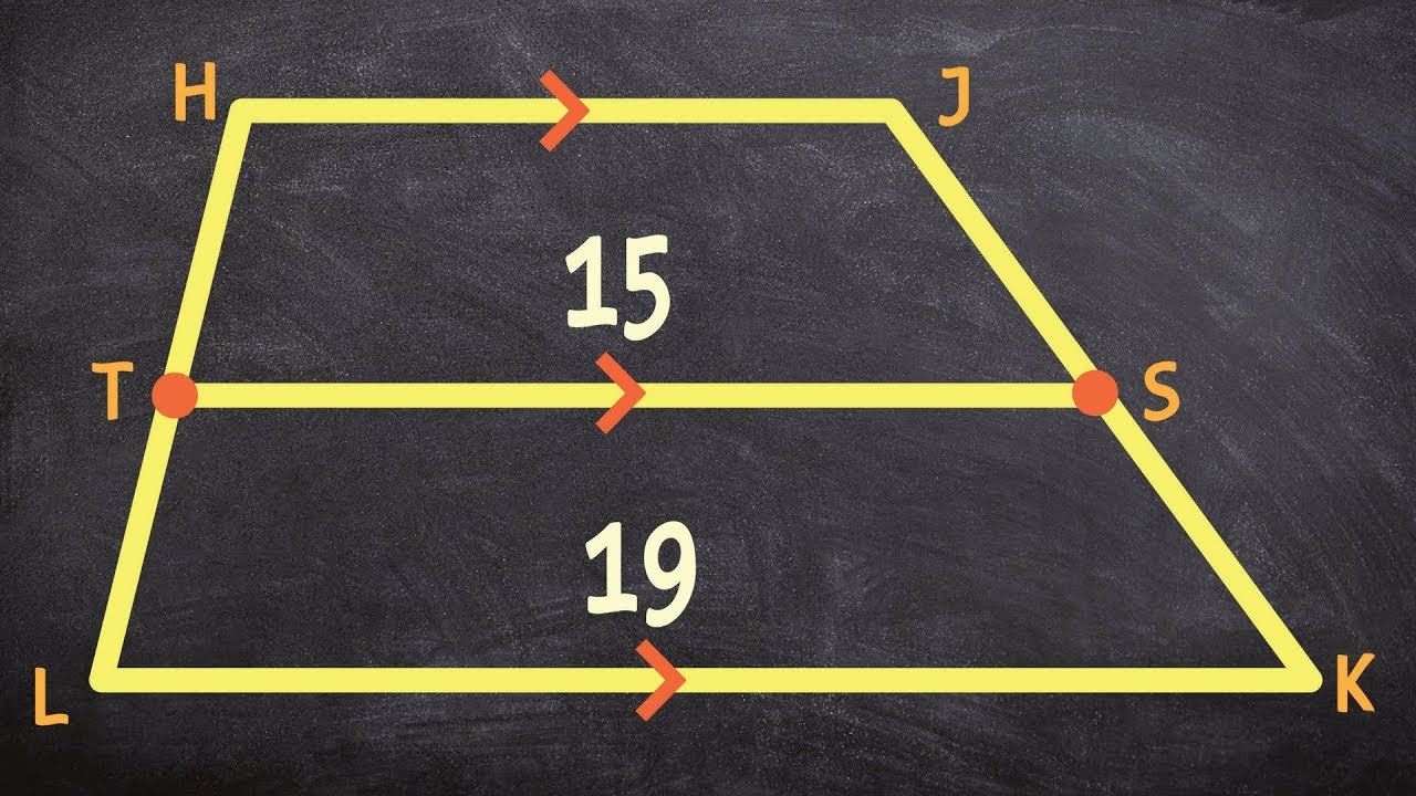 How to find the missing length of a trapezoid using the midsegment formula