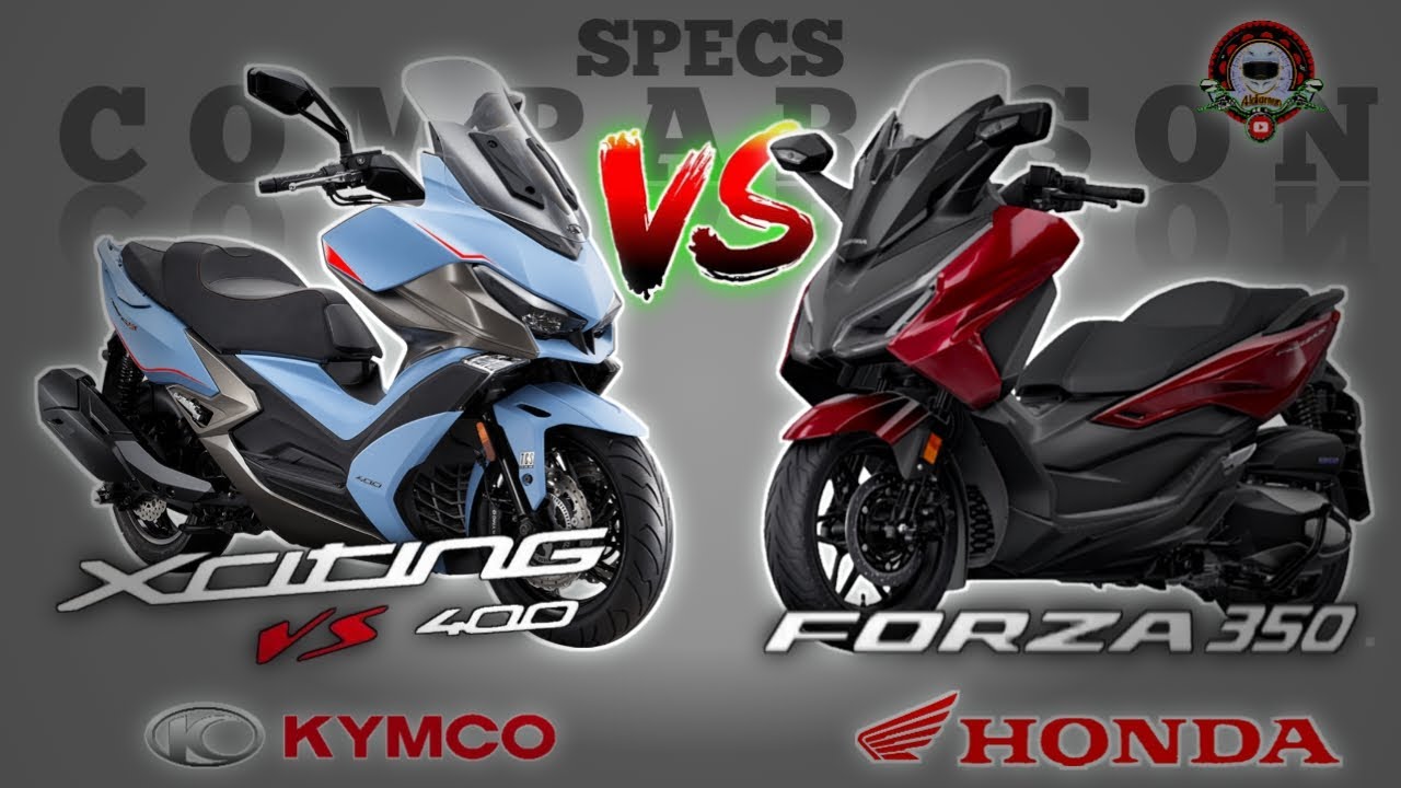 KYMCO XCITING VS 400 vs HONDA FORZA 350 SPECS COMPARISON