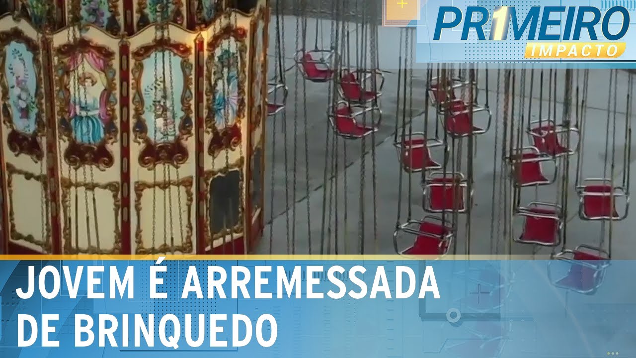 Mulher é arremessada de brinquedo em parque de diversões | Primeiro Impacto (25/09/23)