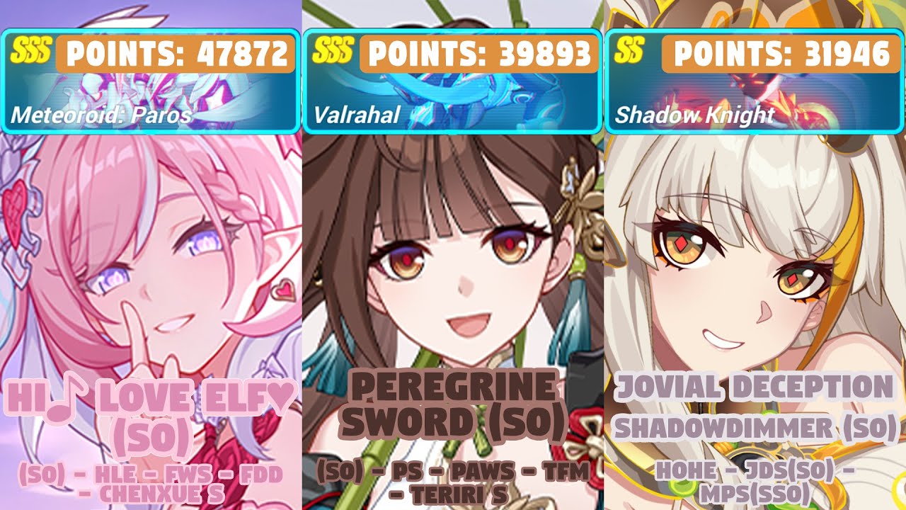 Honkai Impact 3rd: Ex-Memorial Arena | Ver 8.5 W8 | SSS Paros, Valrahal, SS SK | (S0)HLE, PS, JDS
