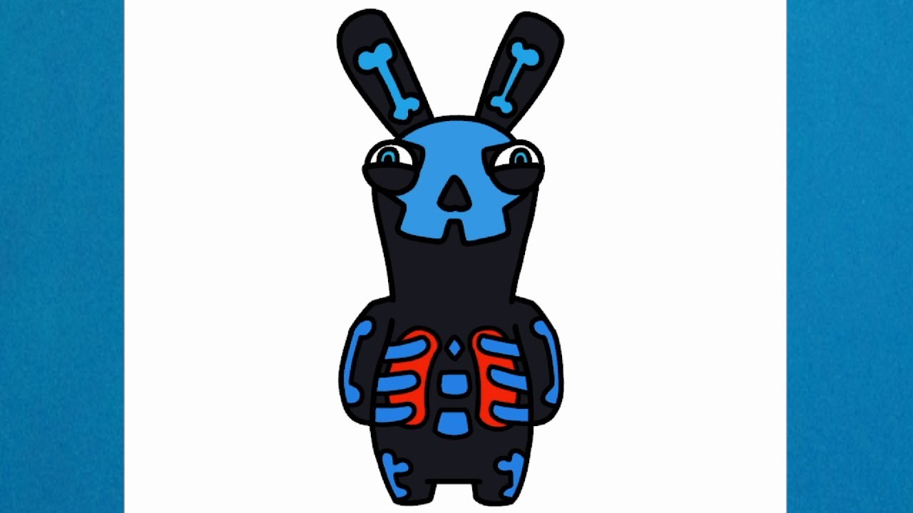 Como dibujar a Skeleton Rabbid de Stumble Guys