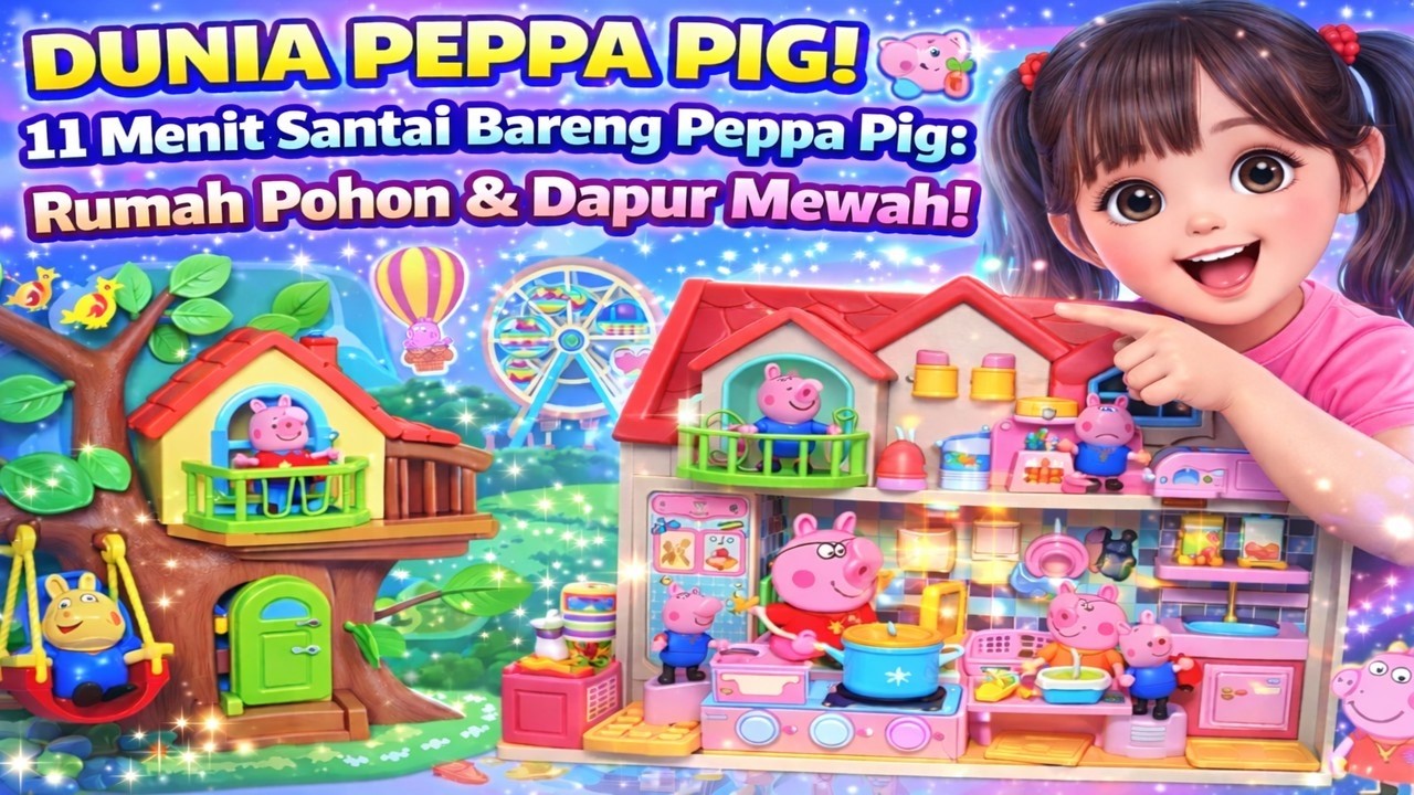 Unboxing PEPPA PIG ✨ 11 Menit Santai Bareng Peppa Pig: Rumah Pohon & Dapur Mewah!