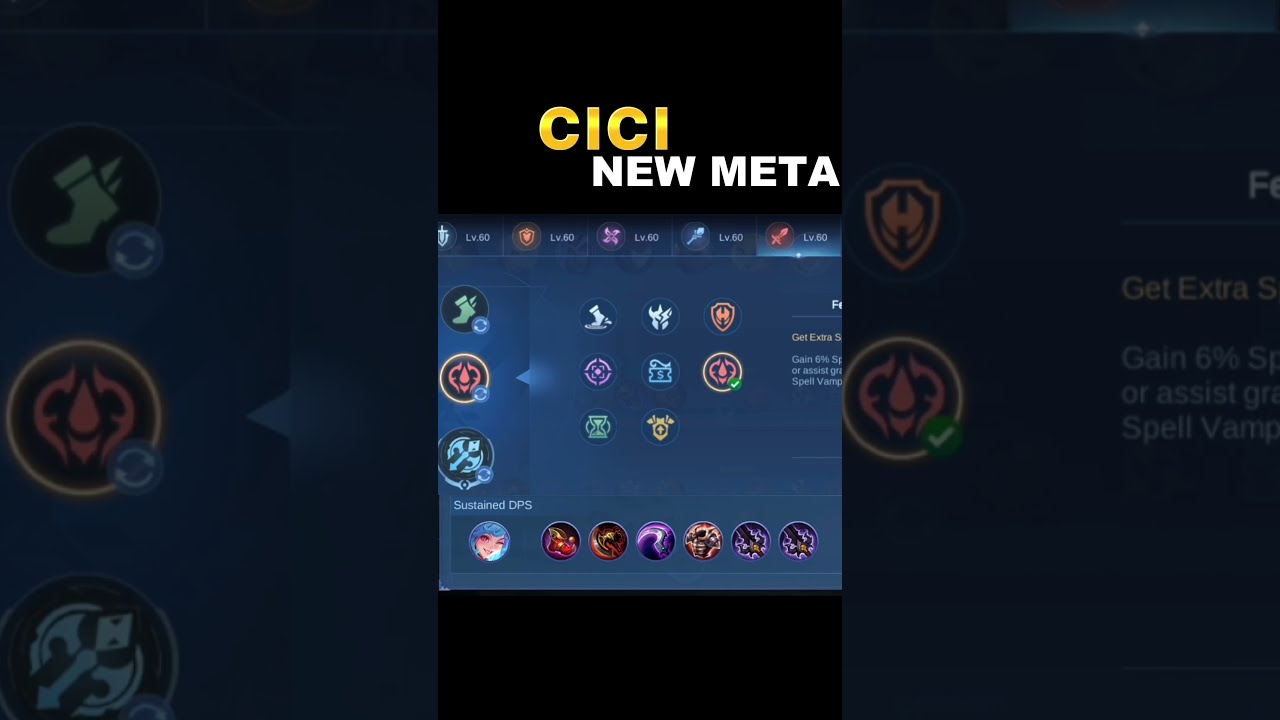 CICI NEW HERO BEST META BUILD AND EMBLEM SETUP  2024 #shorts #mlbb #CICI #m5 #chouexp