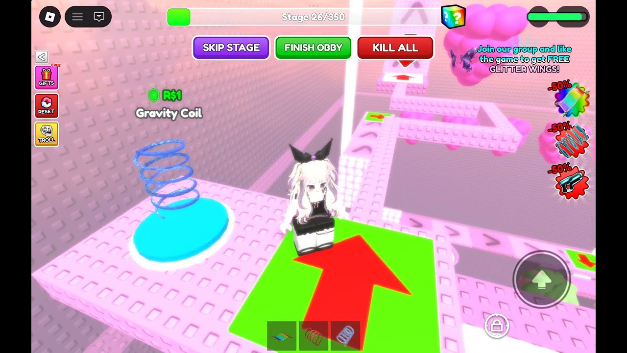 ROBLOX - flying fast pink obby