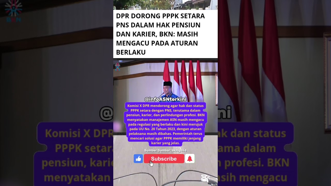 DPR Dorong Kesetaraan PPPK Dengan PNS Dalam Hak Pensiun dan Jenjang Karir #pppk #asn2025 #pns