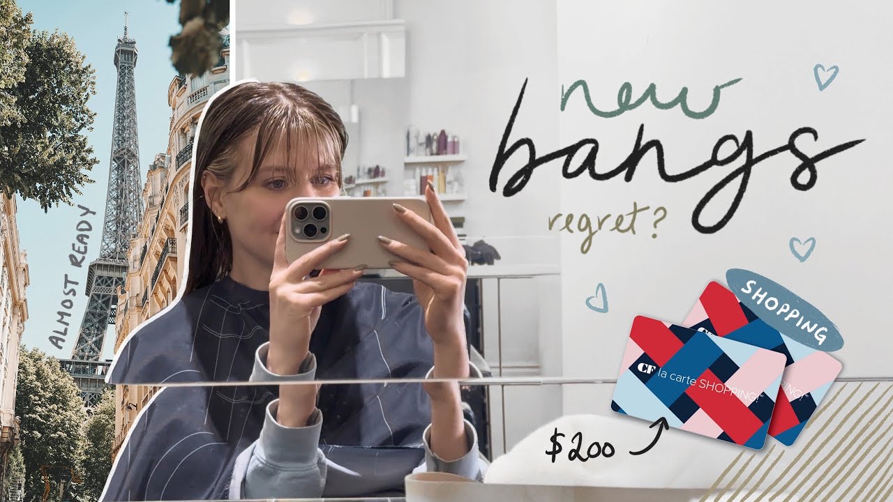 I GOT BANGS 😮 paris shopping + thrifting, travel prep & hauls