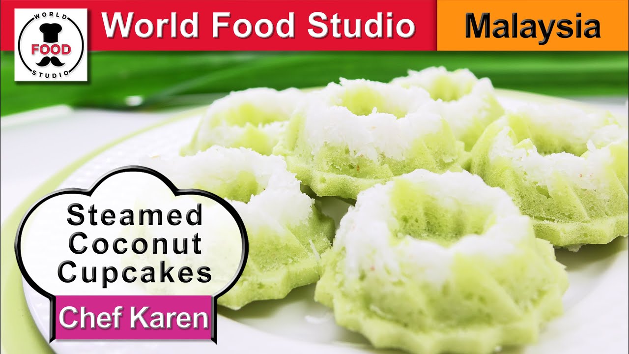 Malaysian Steamed Coconut Cupcakes - Putu Ayu - Chef Karen - World Food Studio