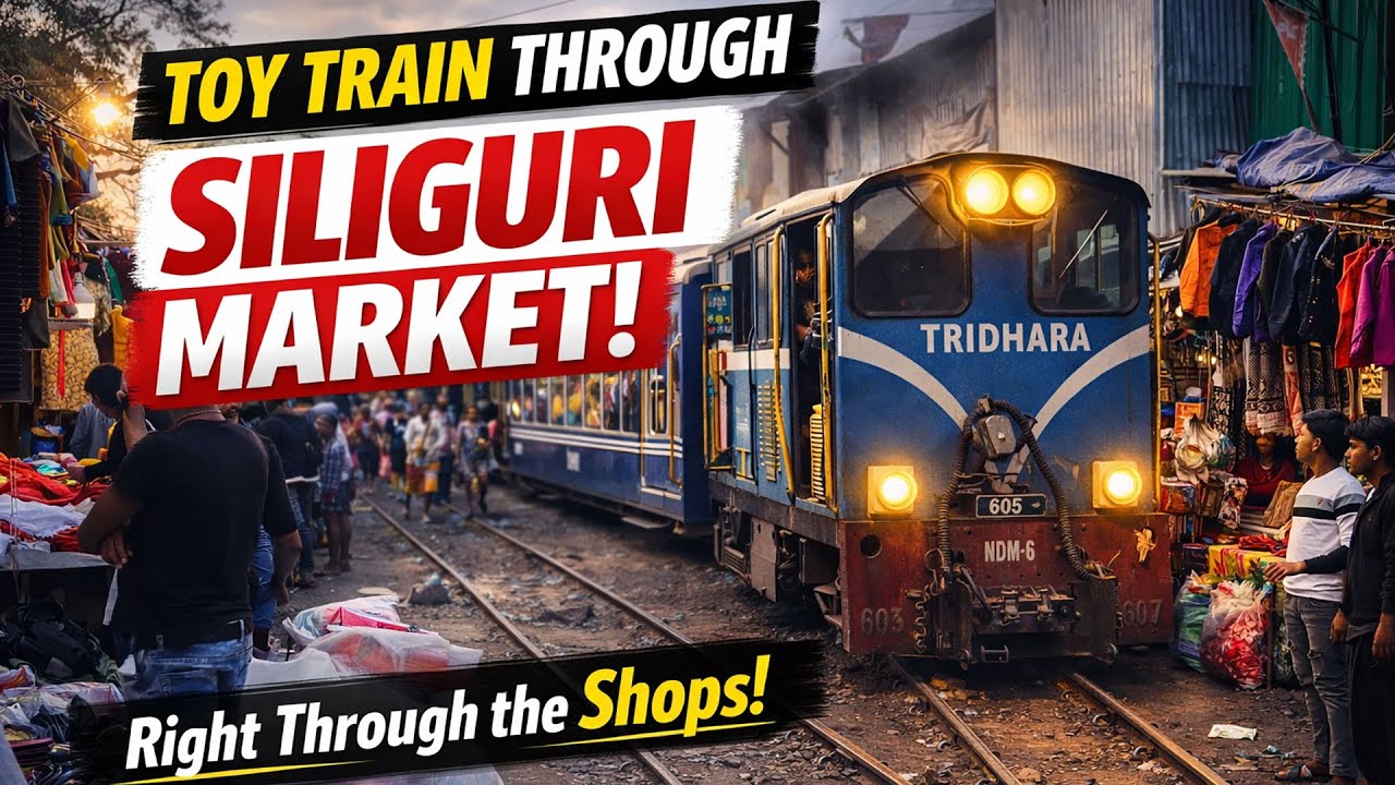 Train Passing Through a Busy Market?! | Siliguri DHR Toy Train Street Run