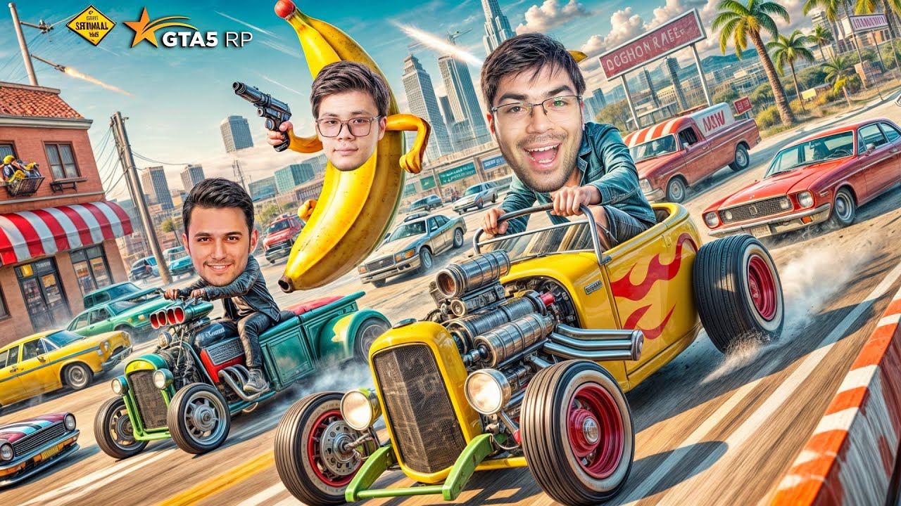 BANANA POYGA ENG NOYOB MASHINALARDA POYGA QILDIK! YUTKAN ODAMGA SIRLI SOVG'A BOR - GTA 5 RP LAMESA