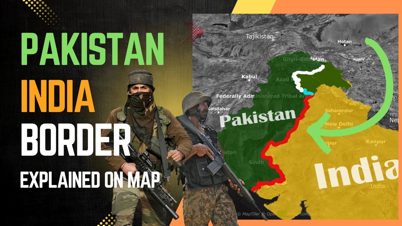 India-Pakistan Border explained on Map | How Pakistan shares 3 borders with India?