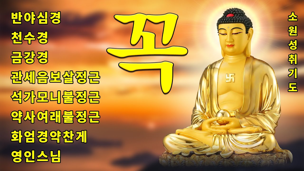 매일 들어라 행운이 올 것이다 🙏 반야심경,천수경,금강경,관세음보살정근,석가모니불정근,약사여래불정근,화엄경약찬게 - 영인스님