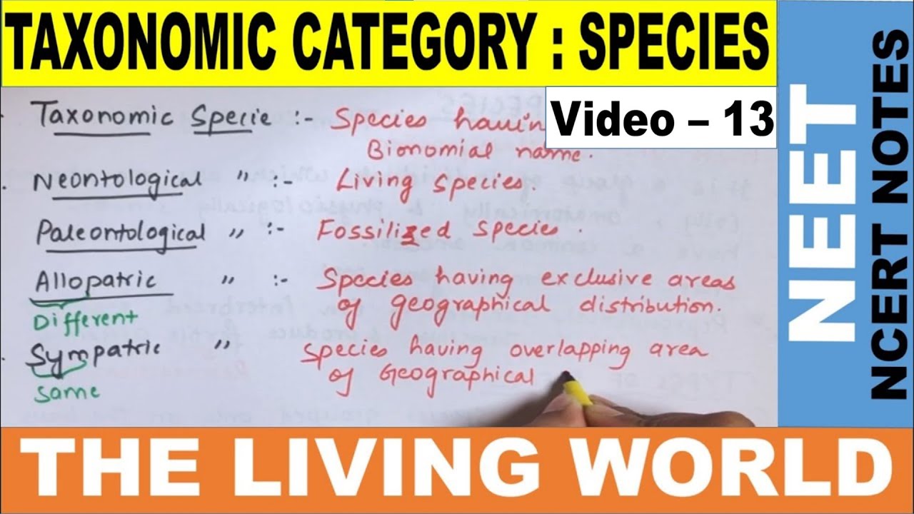 Taxonomic Categories Class 11 | Taxonomic Hierarchy | Species | Types of Species | NEET 2021 | NCERT