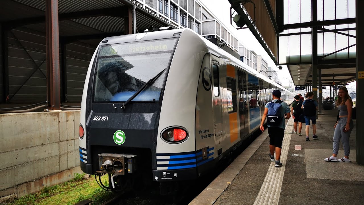 S-Bahn Stuttgart Mitfahrt im Br. 423 von Stuttgart Hbf bis Bietigheim-Bissingen auf der S5