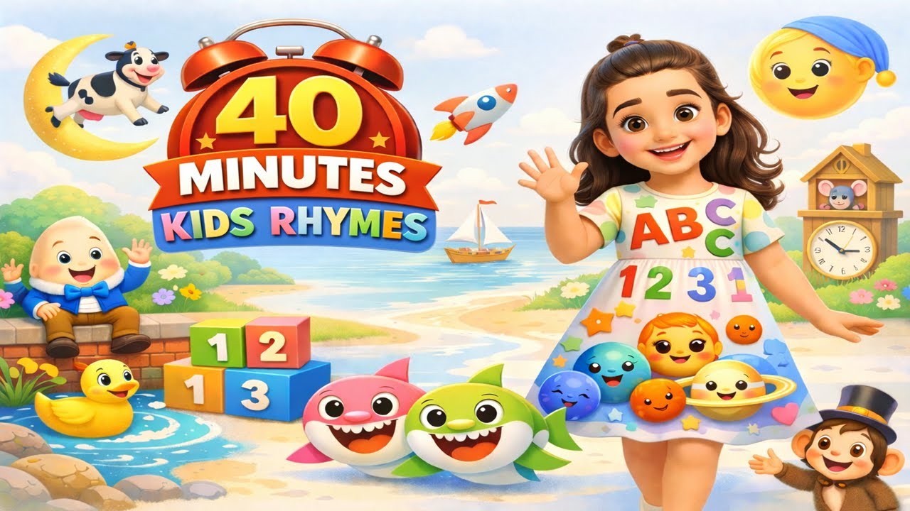 40 Minutes ABC, Numbers & Planets | Best Kids Rhymes Compilation | Kids Learn