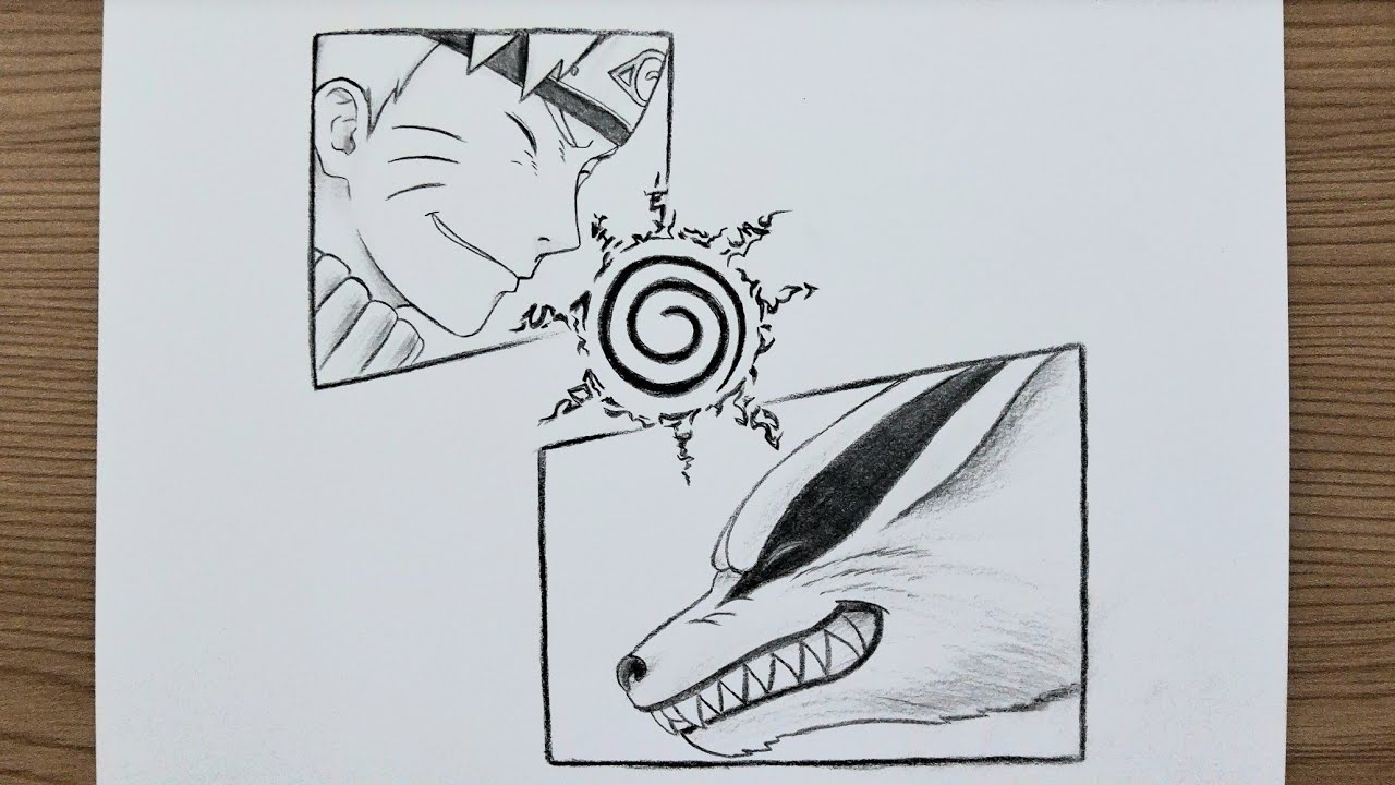 How To Draw Naruto And Kurama || Simple Anime Pencil Drawing