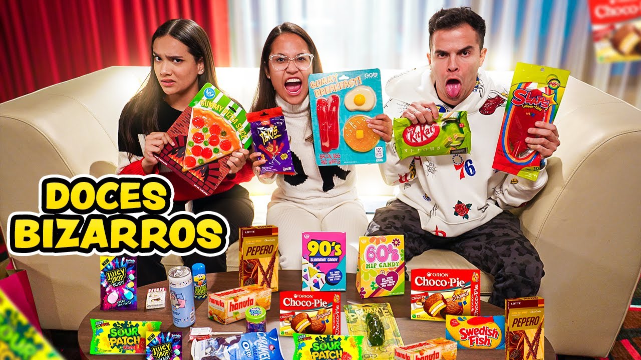 TESTANDO OS DOCES MAIS BIZARROS E NOJENTOS DOS ESTADOS UNIDOS!  (ELE VOMITOU)