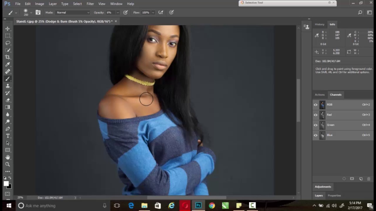 Photoshop Studio Portrait Retouch Louisa with - Ezekiel Kevin Annan BTS #1