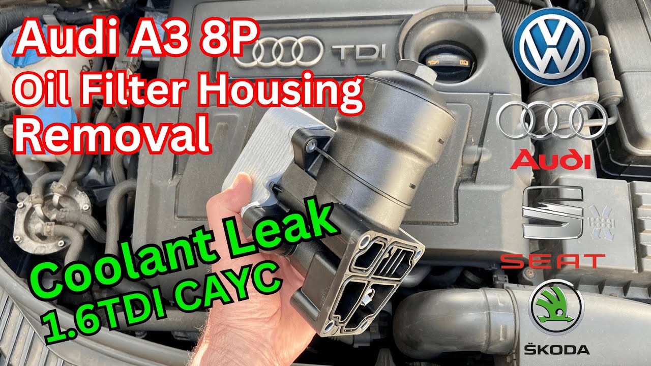 Coolant Leak Oil Filter Housing Oil Cooler Removal - 2010 Audi A3 8P 1.6 TDI CAYC Coolant Leak