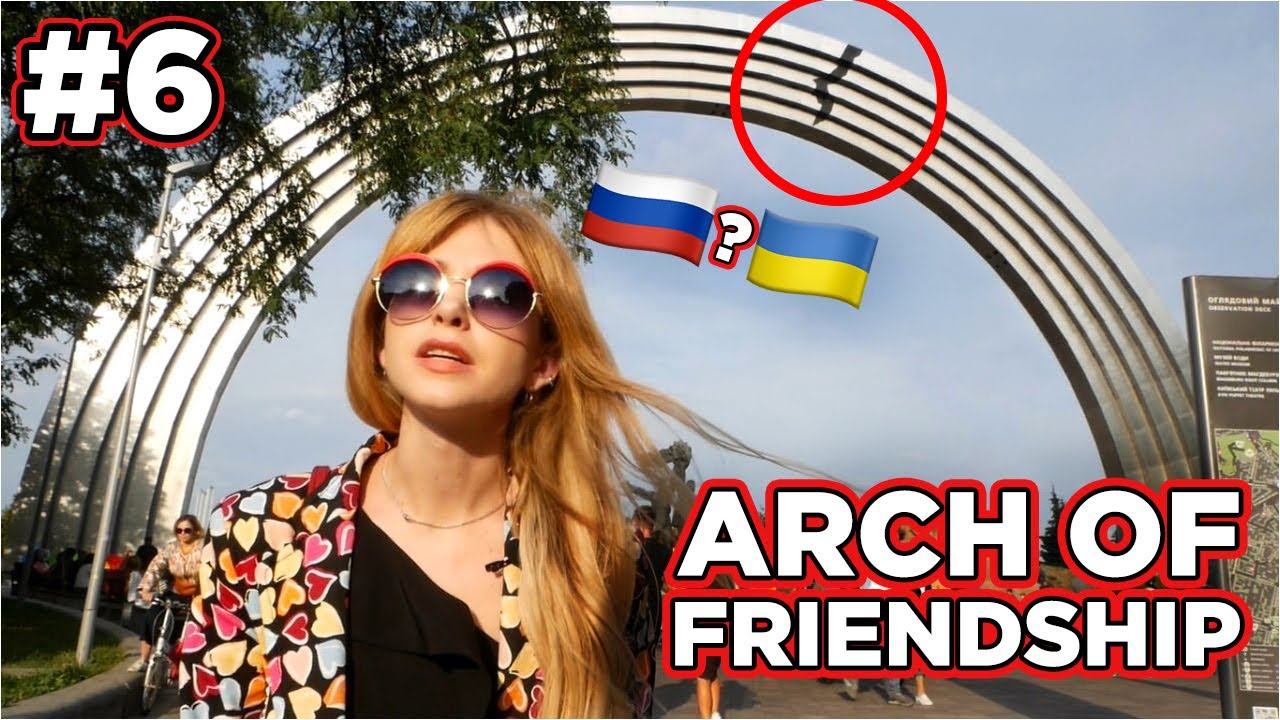Kyiv Ukraine Walking tour #6 Arch of International Friendship (and new  glass bridge )