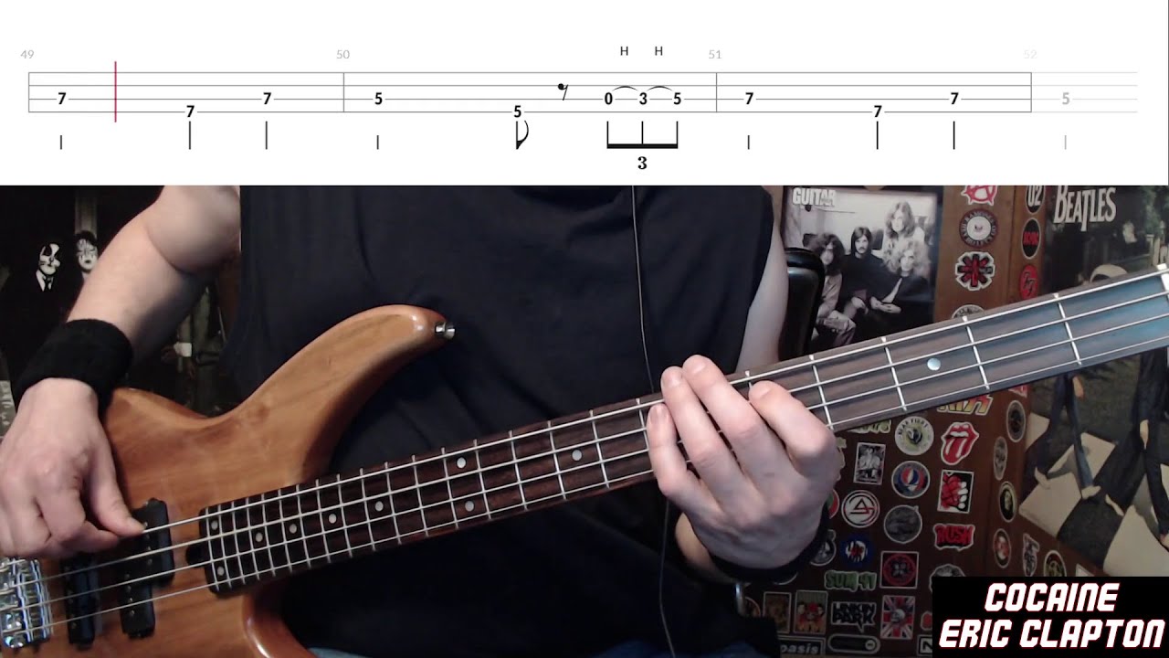 Cocaine by Eric Clapton - Bass Cover with Tabs Play-Along