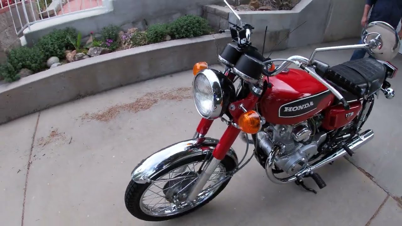 TEST DRIVE -1972 Honda CB175 Fully Restored Bike - Every nut and bolt -Rotisserie Restoration -FRESH