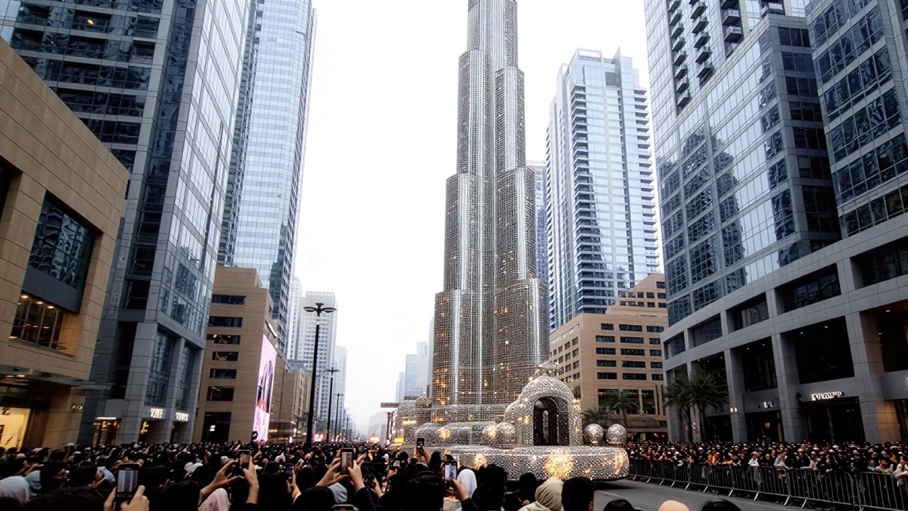 Dubai Museum of the Future Sci Fi Parade 2026  Neon Costumes, Holograms & Sheikh Zayed Road Views 4K