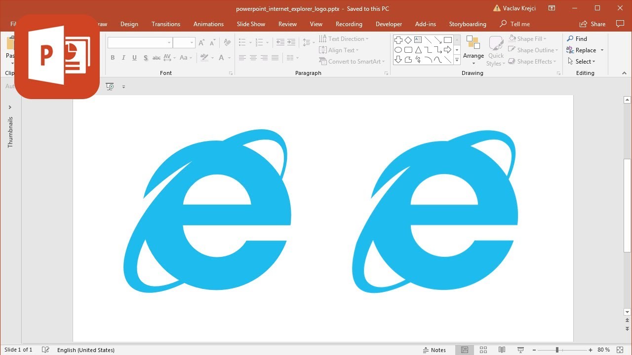 How to create Internet Explorer logo in Microsoft PowerPoint (Tutorial)