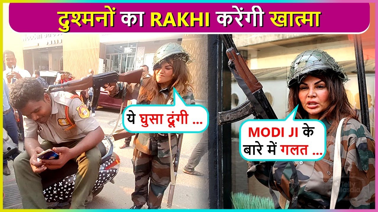 Modi Ji Main Aa Gayi.. Rakhi Sawant Arrives in Military Uniform, Reacts On Israel-Hamas War