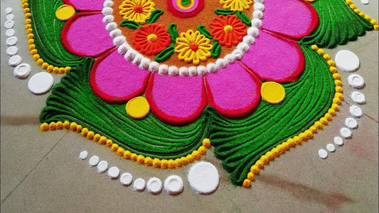 New Year rangoli by Sangeeta | Easy Rangoli | Daily Rangoli | Rangoli Design 