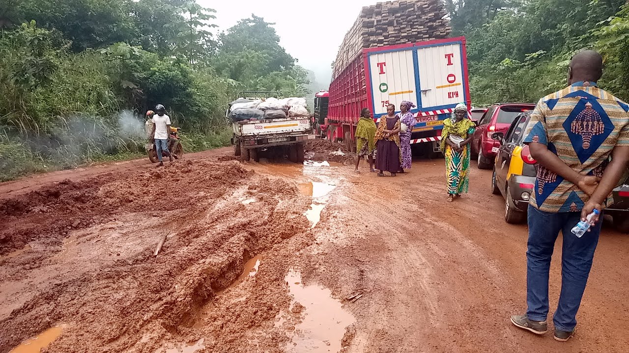 Shocking............Abandoned Benchemaa - Adjoafua  Road Deteriorating