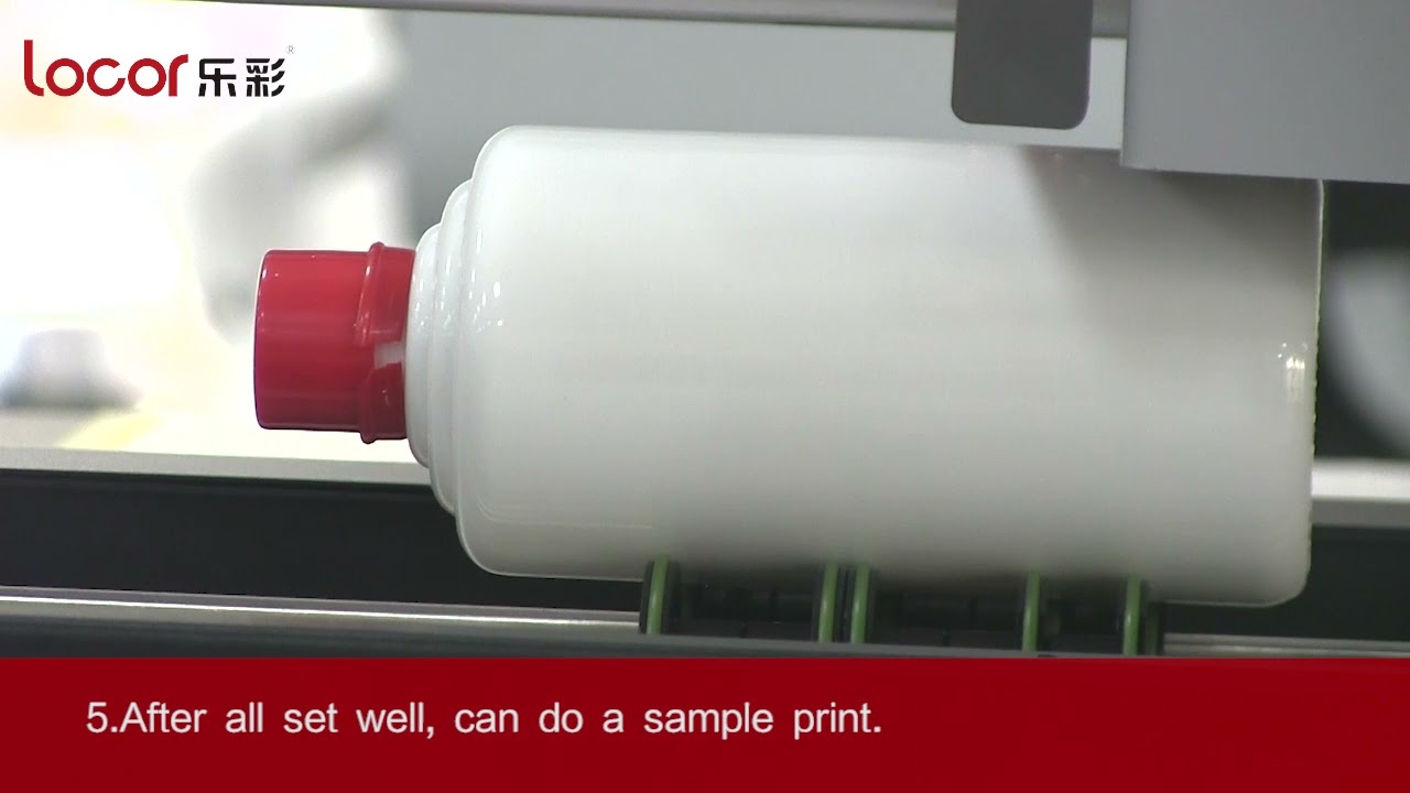 How to use Rotary device to print bottle?-Locor 6090 uv flatbed printer